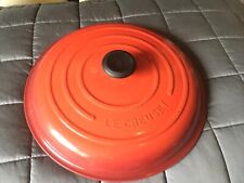 Le Creuset Red Enameled # 32 France Cast Iron Dutch Oven  13.5 Inch - Lid Only picture