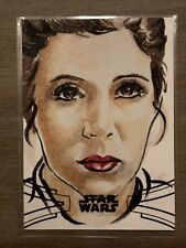 Princess Leia 2019 Topps Star Wars Skywalker Saga Sketch Card by Jennifer Allyn picture