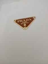 One Brown38mm Prada Logo Triangle with trim  gold tone Button  Zipperpull picture
