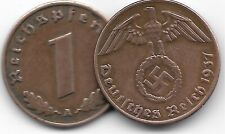 Rare Old Original WWII German War Coin WW2 Germany Military Army Collection Cent picture