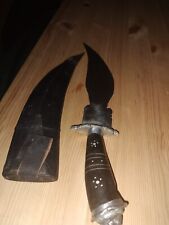 Vintage Rare handmade India Knife with Hard Sheath has design & India Very Heavy picture