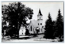c1950's Methodist Church Parsonage Bell Tower Union Maine ME RPPC Photo Postcard picture