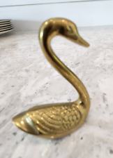Vintage Solid brass swan with intricate carved wing detail picture