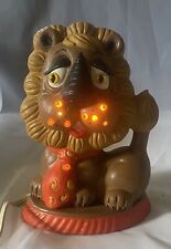 Vintage Mid Century Chalkware LION Lamp Night Light 7”x5” Works As Is See Pics picture