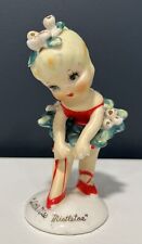 Vintage Lefton Christmas Little Miss Mistletoe Figurine 102 picture