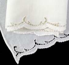 Pair of Vintage Marghab Madeira Hand Embroidered Towels 