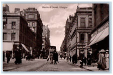 Glasgow Scotland Postcard Crowd Scene at Renfield Street c1910 Antique picture