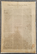 THE GENERAL EVENING POST USA NAVY FRANCE ORIGINAL NEWSPAPER 1755 17TH APRIL picture