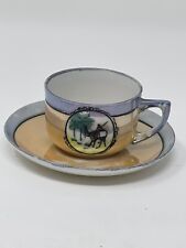 Antique, Middle East Motif Hand painted 'Bedouin fighter on a Camel' Cup&Saucer picture