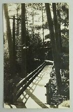 Rustic Bridge Itasca State Park Douglas Lodge Minnesota 1940 RPPC Postcard 5181 picture