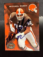 1993 MICHAEL PERRY SIGNED BROWNS NFL SKYBOX FOOTBALL CARD, COA (700) picture