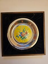 Franklin Mint Four Seasons Sterling Silver Champleve Plate Summer Bouquet 265 gr picture