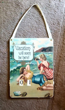 MCM Victorian post card style Vacation Calendar 15 x 11 '' large Scarce picture