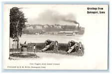 c1900s Greetings from Davenport Iowa IA PMC Unposted Antique Postcard picture