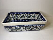 Vintage Polish Pottery Bakeware Made In Poland  8”X 3”X 4.5” picture