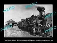 OLD POSTCARD SIZE PHOTO OF CANDELARIA NEVADA THE RAILROAD DEPOT STATION c1898 picture