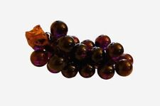 Vintage MCM Lucite Acrylic Dark Purple Grapes Cluster on Driftwood ETC picture