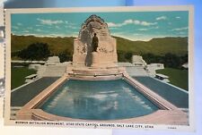 Salt Lake City UT-Utah, Mormon Battalion Monument, Vintage c1939 Postcard picture