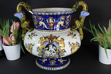 Antique French GIEN faience marked Centerpiece Planter dragons mythological  picture