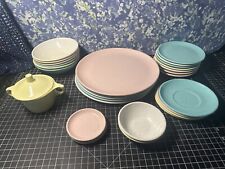 vintage imperial ware melmac set, pastel colors - 27 pieces picture