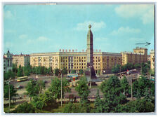 Minsk Belarus Postcard Building Monument in Victoria Square 1975 Posted Vintage picture