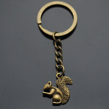 Cute Squirrel Eating Nut Funny Wildlife Nature Lover Key Chain Bronze Keychain picture