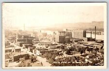 Winona Minnesota~North Birdseye View~Downtown Main Street~Flour Mill~c1922 RPPC picture
