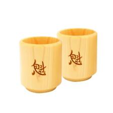Japanese Traditional Hinoki Wooden Sake Cups, Set of 2, Straight, Handmade in... picture