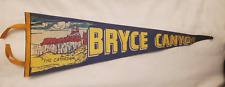 Vintage Souvenir Felt Pennant Bryce Canyon National Park Utah The Cathedral 27'' picture