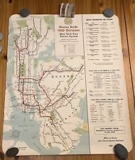 Original Vintage New York City Subway Map Poster Not Reproduction Pre 1963 IND picture