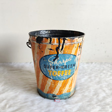 1950s Vintage Sharp's Super-Kreem Toffees Advertising Tin Bucket Big Size TI413 picture
