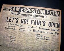 Beat GOLDEN GATE INTERNATIONAL EXPOSITION San Francisco Fair OPEN 1939 Newspaper picture
