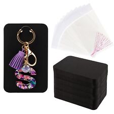 100 Pcs Keychain Display Cards with 100 Pcs Self Sealing Bags Keychain Holder picture