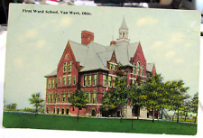 1909-15 VAN WERT OHIO Advertising Postcard 1st Ward School J.C. Collier Optician picture