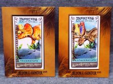 2015 Topps Monsters of Mesozoic LIMITED framed TRICERATOPS + PENTACERATOPS  picture