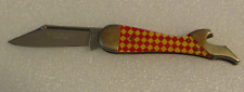 Vintage Winchester Trademark USA Red & White Checkered Large Lady's Leg Knife picture