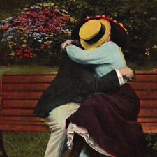 1913 Man Woman Kissing Maryville Marysville Missouri Comic Humor Funny Postcard picture