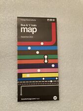 2023 SEPTEMBER CHICAGO TRANSIT AUTHORITY (CTA) BUS and RAIL “L” MAP picture