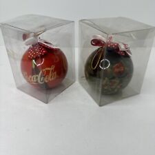 2 Vintage Coca-Cola Bulb Style Christmas Ornaments Great Condition picture