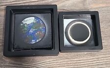 2024 Total Solar Eclipse Hand Paint With MOON Earth Art Floating FRAME 2 Side picture
