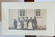 Vintage Real Photo Postcard Group of Children by Building Unmailed picture