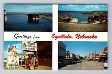 Ogallala NE-Nebraska, Scenic Banner Greetings, Antique Souvenir Vintage Postcard picture