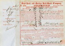 New-York and Harlem Rail-Road Co. signed by Jacob Little and Robert Schuyler - S picture