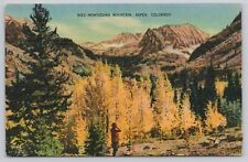 Montezuma Mountain Aspen Colorado CO Vintage Linen Postcard c1944 picture