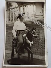 1950s Funny Man in Sombrero on Decorative Horse Photo RPPC picture