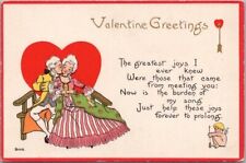 1910s VALENTINE'S DAY Greetings Postcard 