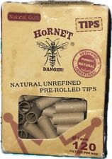 Hornet Natural U nrefined Pre-rolled Tips 120 Filters Per Box 7mm picture