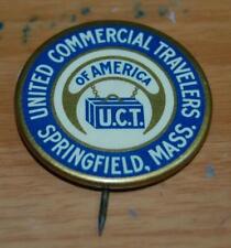 RARE EARLY ANTIQUE  UCT UNITED COMMERCIAL TRAVELERS  PIN  SPRINGFIELD MA.PINBACK picture