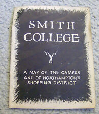RARE vintage 1940s SMITH COLLEGE Northampton shopping map Massachusetts pamphlet picture