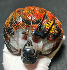 TOP 750g Natural Polished Warring States Red Agate Crystl Handcarved skull YX418 picture